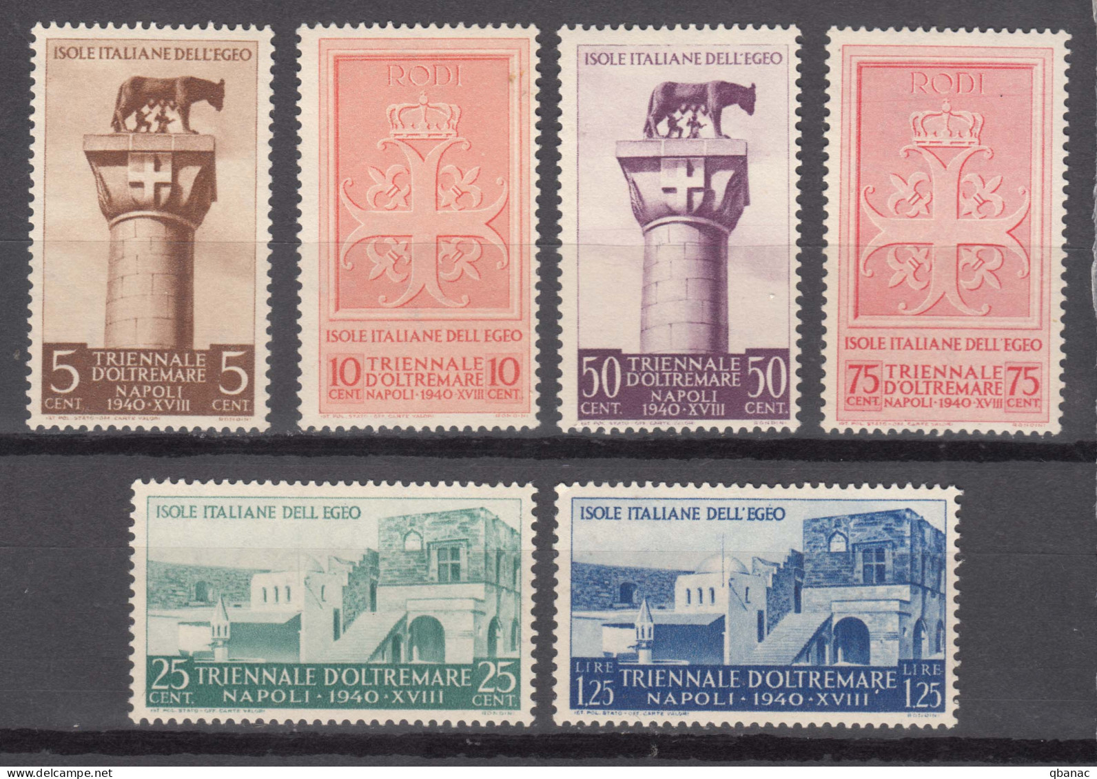 Italy Colonies Aegean Issues, Egeo, 1940 Sassone#111-116 Mint Never Hinged - Ägäis