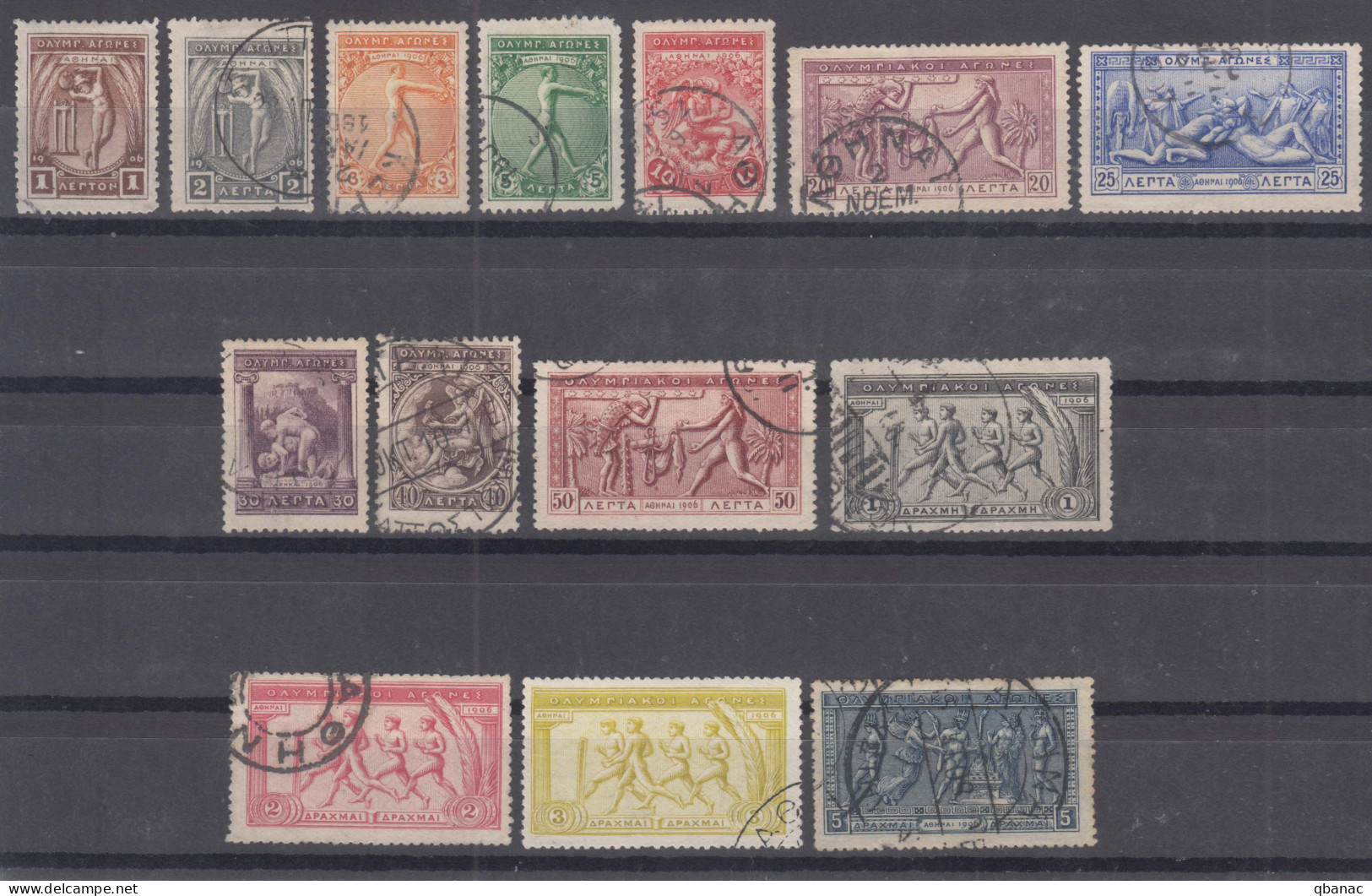 Greece Olympic Games Commemoration 10 Years 1906 Mi#144-157 Used - Used Stamps