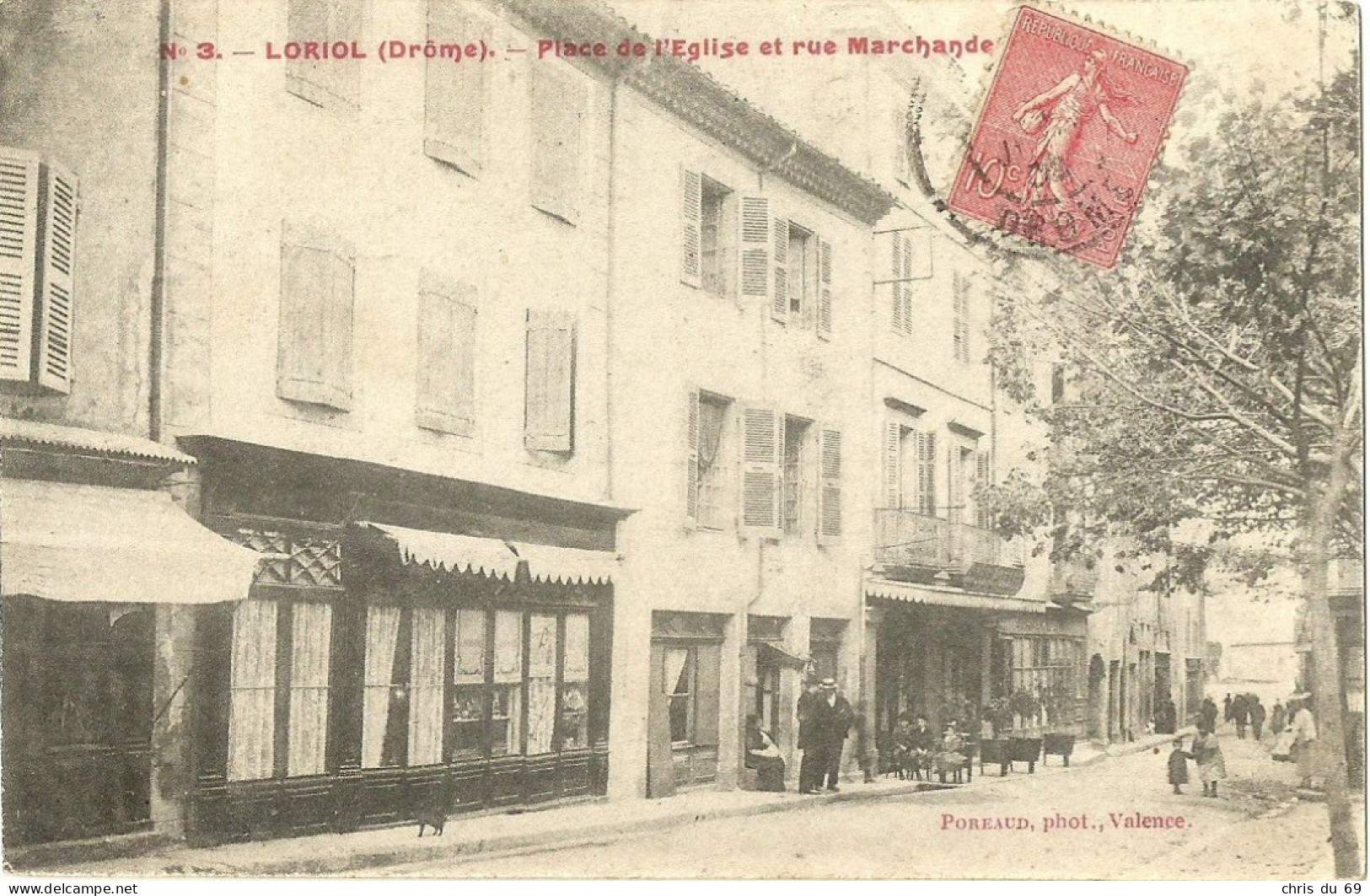 Loriol Place De L Eglise Et Rue Marchande - Loriol