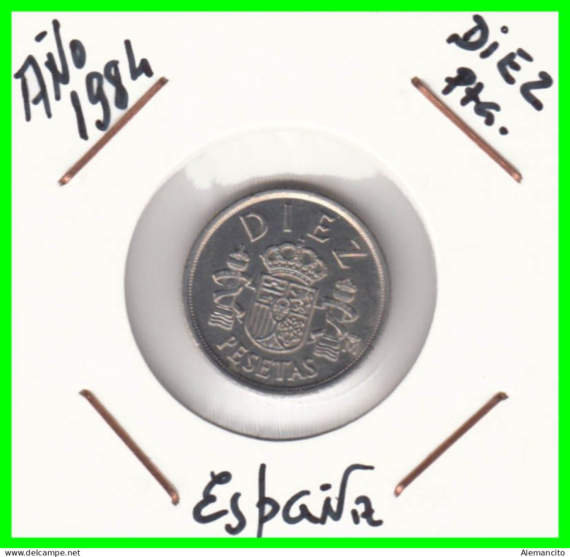 MONEDA DE 10 Ptas. JUAN CARLOS I REY DE ESPAÑA DEL AÑO 1984 DE CANTO ANCHO REMARCADO - 10 Pesetas