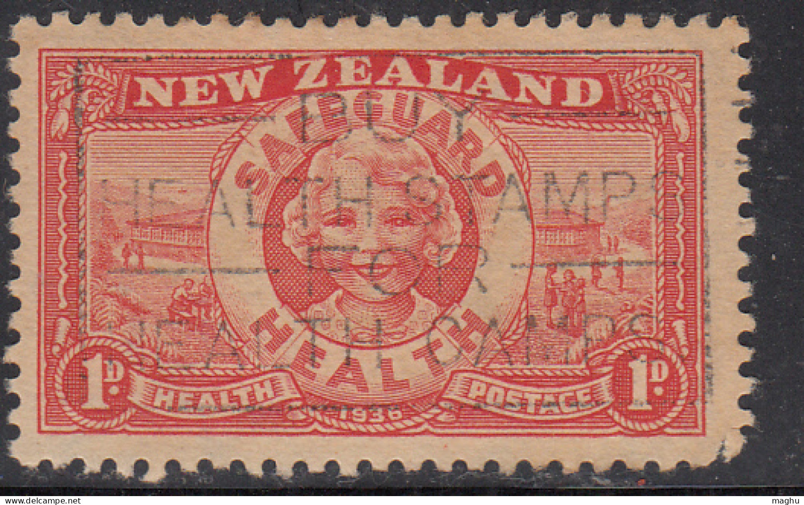 New Zealand Used 1936, 1d Health, Camp, - Usados