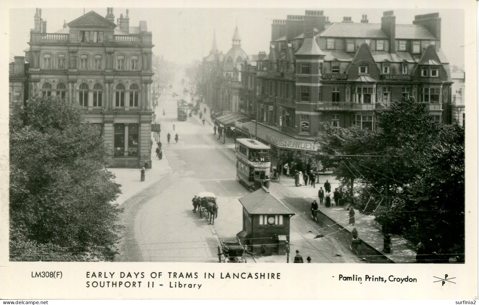 LANCS - SOUTHPORT - EARLY DAYS OF TRAMS RP - PAMLIN REPRO  La4246 - Southport