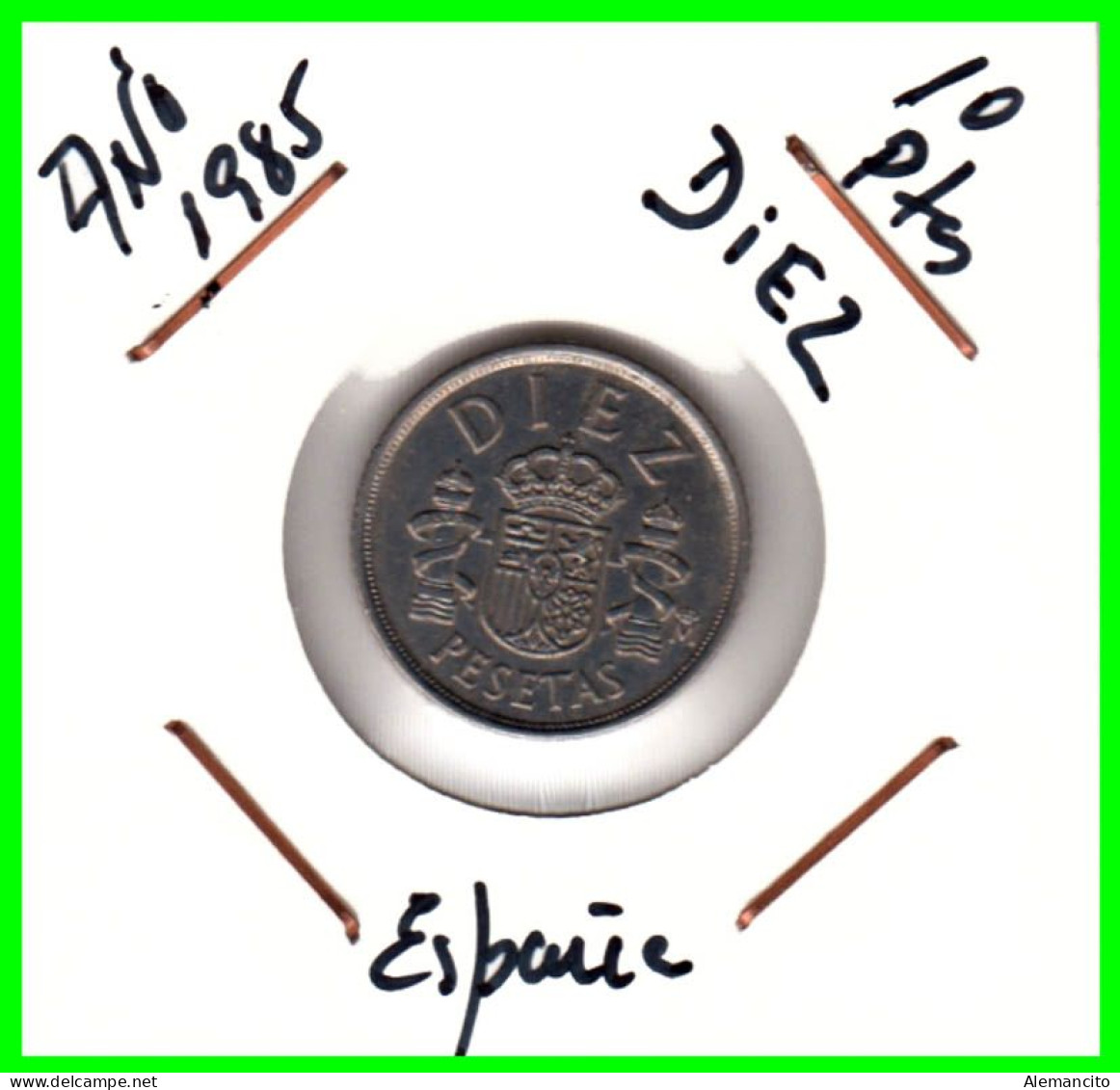 MONEDA DE 10 Ptas. JUAN CARLOS I REY DE ESPAÑA DEL AÑO 1984 DE CANTO ANCHO REMARCADO - 10 Pesetas