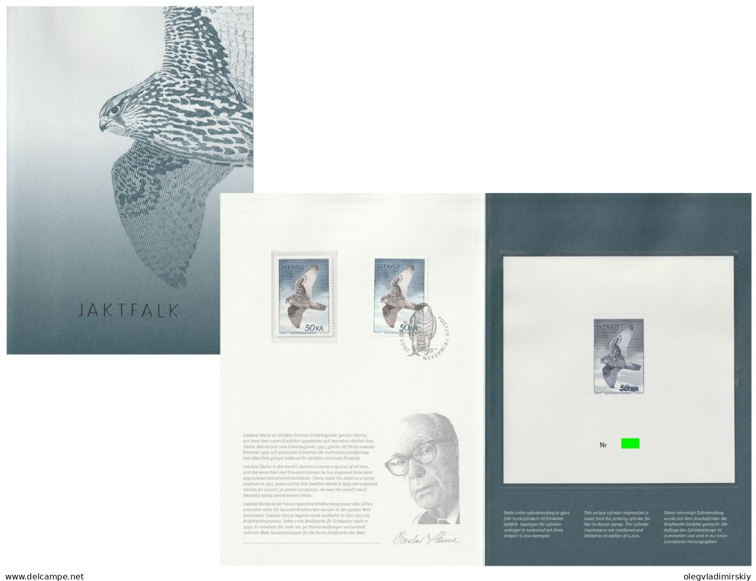 Sweden Schweden Suède 2007 Legendary High Face Value Definitives Falcon In Limited Edition Booklet With Lux-block Slania - Blocks & Sheetlets