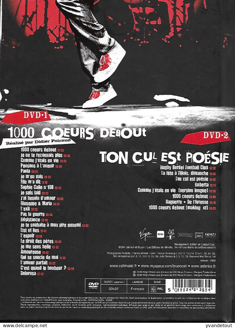 Double DVD Cali 1000 Coeurs Debout. Avec Livret - Musik-DVD's