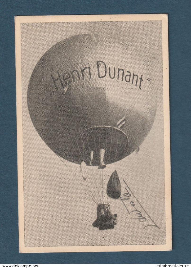 Pays Bas - Carte Postale - Poste Aérienne - Henry Dunant - Par Ballon - Croix Rouge - 1954 - Montgolfières