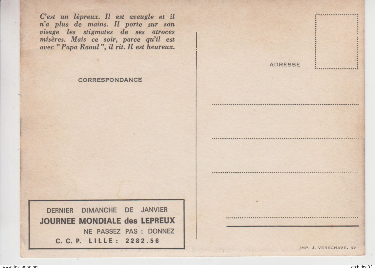 CPSM "Journée Mondiale Des Lépreux" C'est Un Lépreux. Il Est Aveugle...parce Qu'il Est Avec "Papa Raoul" (Follereau") - Santé