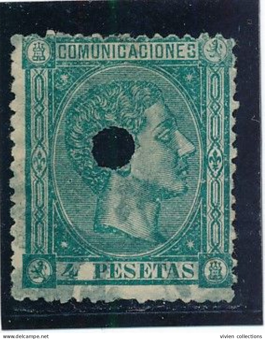 Espagne N° 161 Annulé Par Perforation Et Oblitéré - Oblitérés