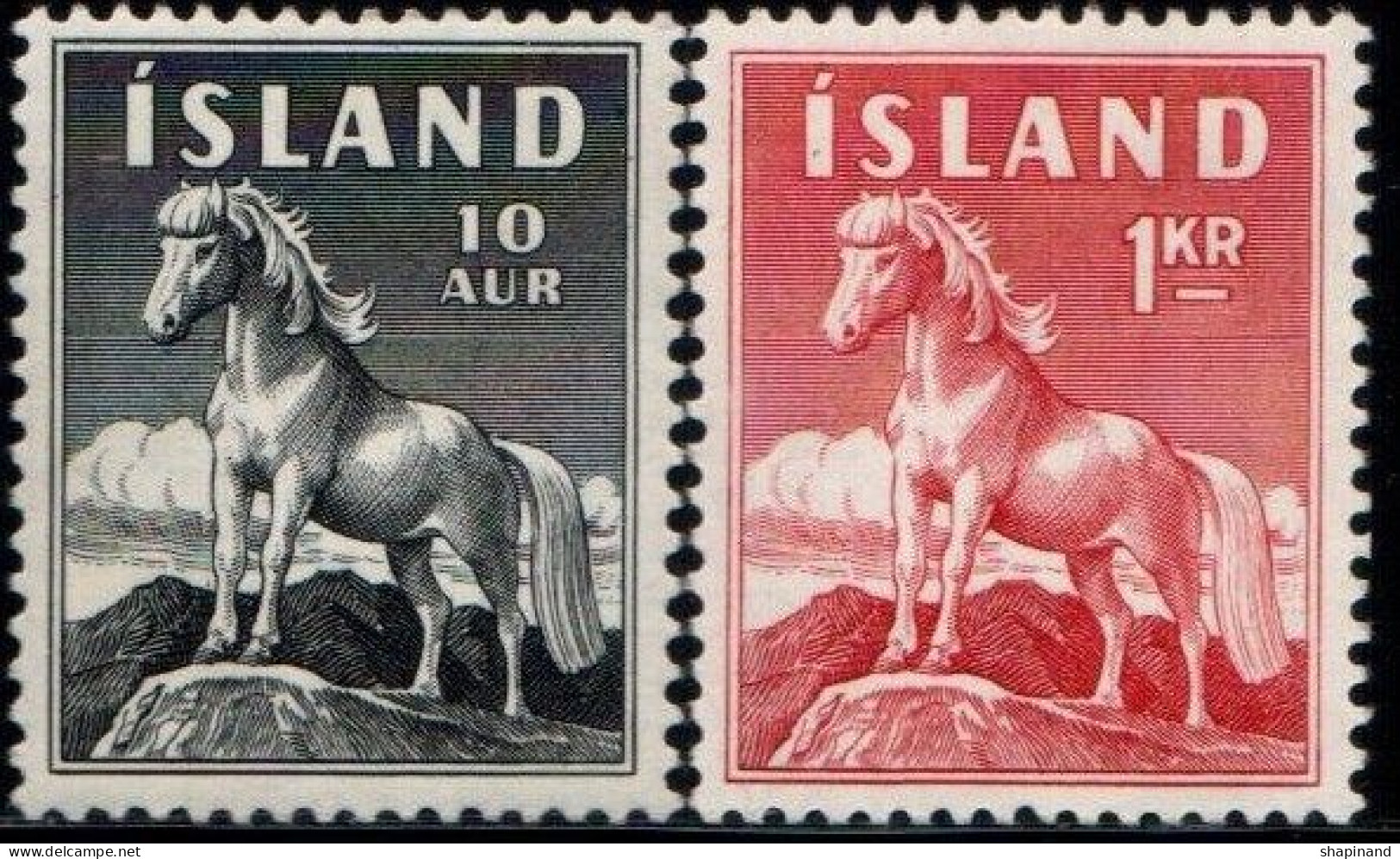 Iceland 1958/1960 "Island Pony" 2v Quality:100% - Unused Stamps