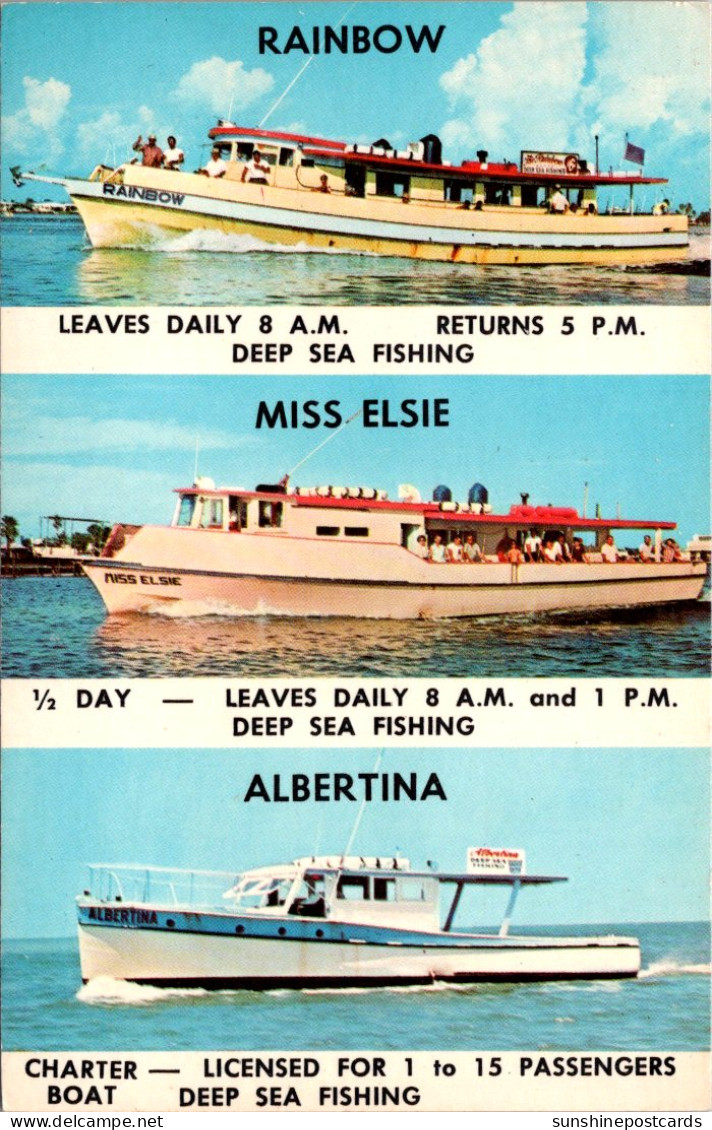 Florida Clearwater Beach Deep Sea Fishing Boats Rainbow Miss Elsie And Albertina Owners Doris & Harold Hays - Clearwater