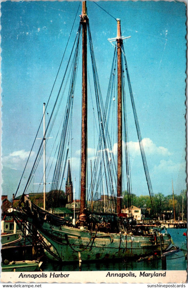 Maryland Annapolis Harbor Showing Typical Chesapeake Bay Schooner - Annapolis