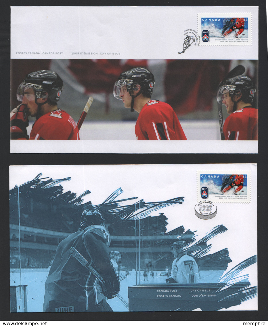 2008  World Hockey Championship 2 Different Cachets And Cancellations Sc 2265 - 2001-2010