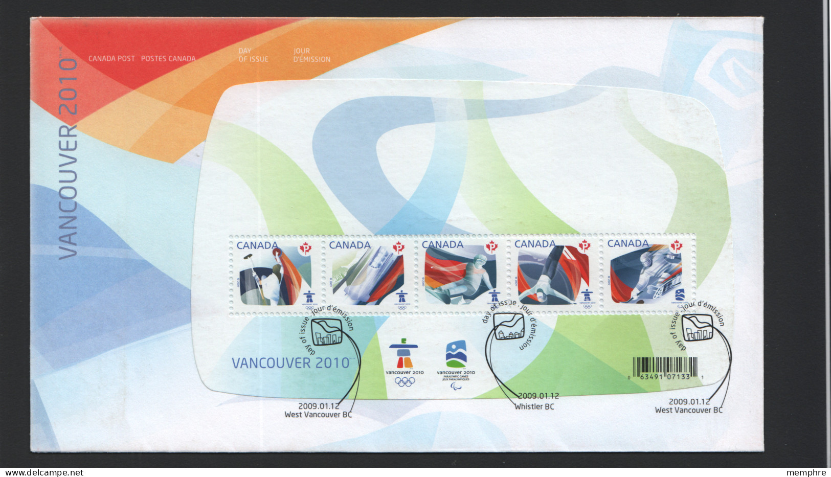 2009  Vancouver Winter Olympics   Sports  Souvenir Sheet Of 5 Different  Sc 2299 - 2001-2010