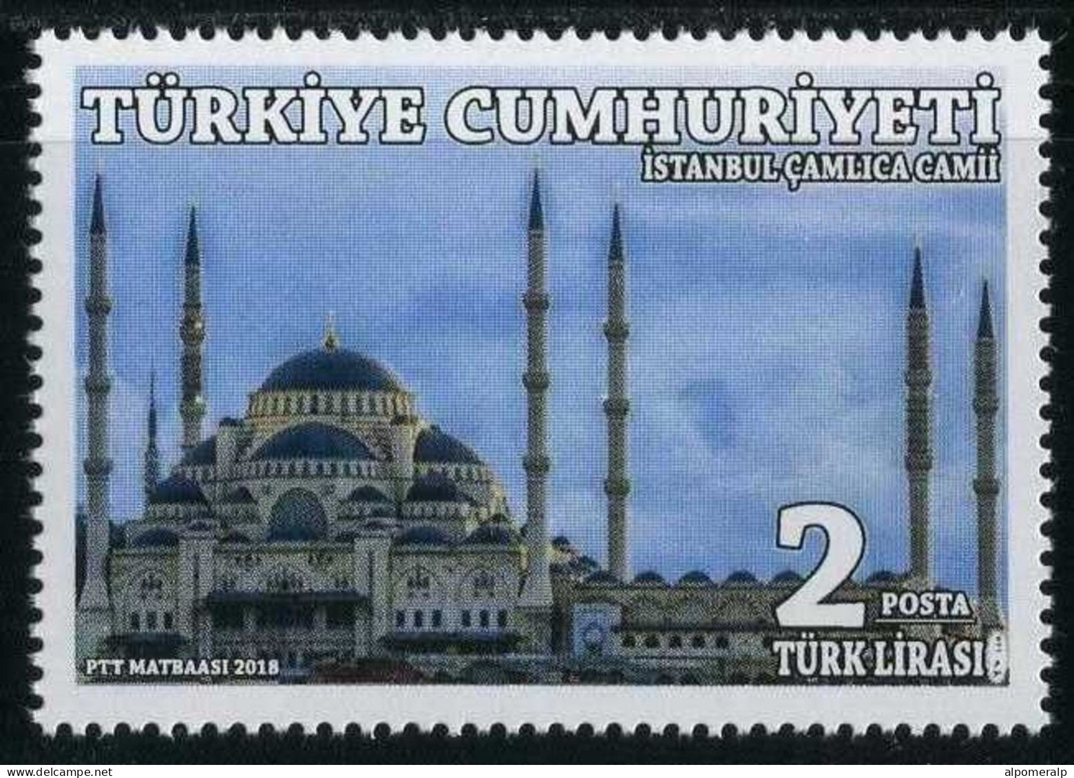 Türkiye 2018 Mi 4438 MNH Çamlica Mosque, Istanbul | Religion, Mosques, Buildings - Mosquées & Synagogues