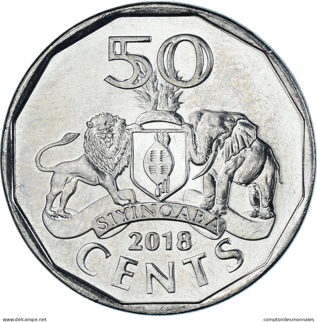 Monnaie, Eswatini, 50 Cents, 2018, ESWATINI, SPL, Acier Inoxydable - Swaziland