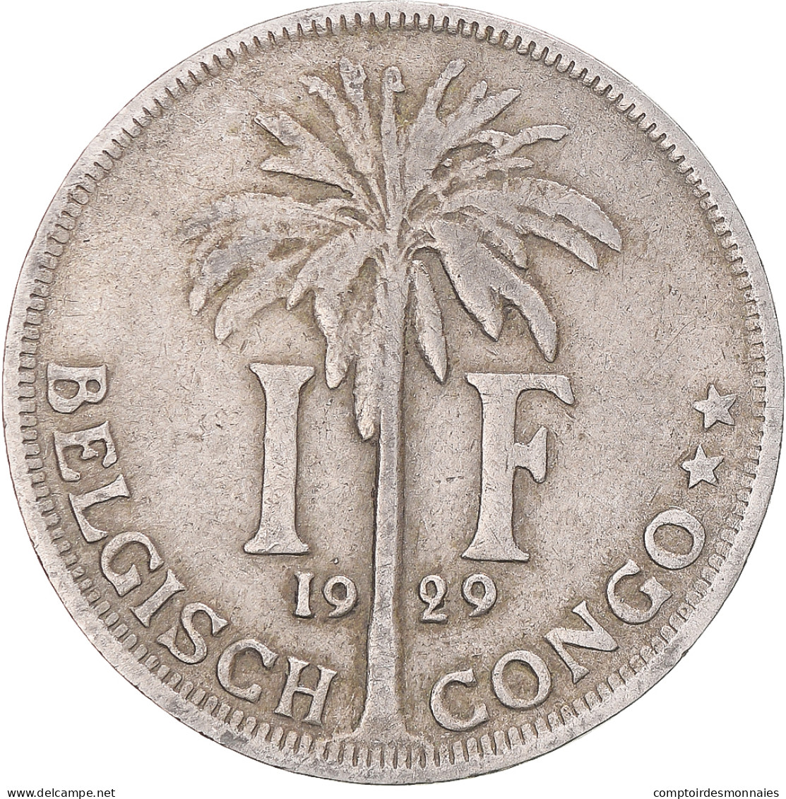 Monnaie, Congo Belge, Albert I, Franc, 1929, TB+, Cupro-nickel, KM:21 - 1910-1934: Albert I