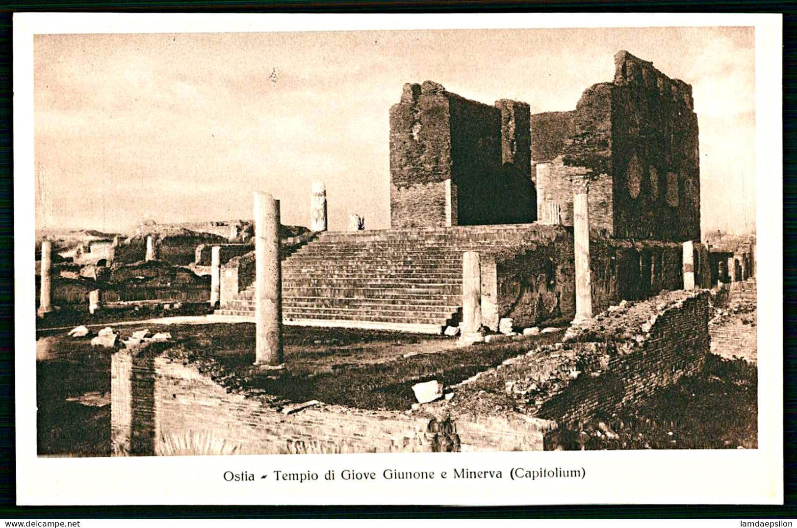 A63 ITALIE CPA  OSTIA - TEMPIO DI GIOVE GIUNONE E MINERVA - Verzamelingen & Kavels