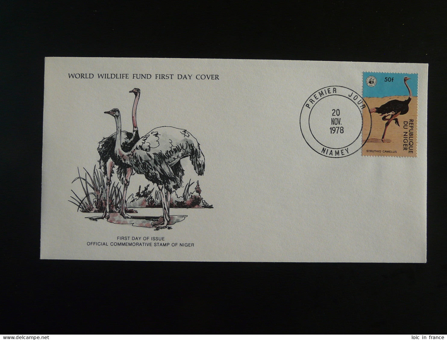 FDC Autruche Ostrich WWF Niger 1978 - Struisvogels