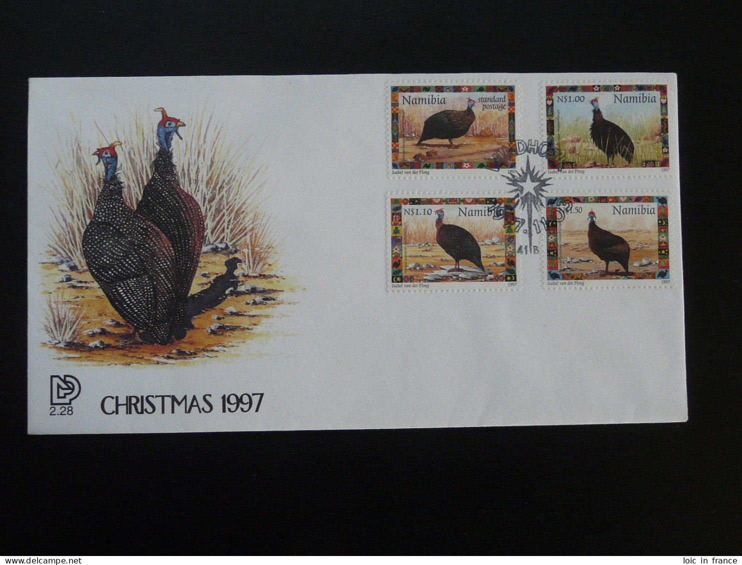 FDC Pintade Guineafowl Namibia 1997 - Grey Partridge