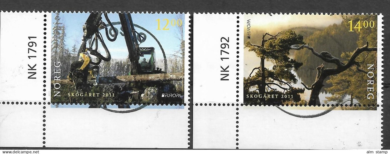 2011 Norwegen Norge Mi. 1758-9  Used    Europa  Forests - 2011