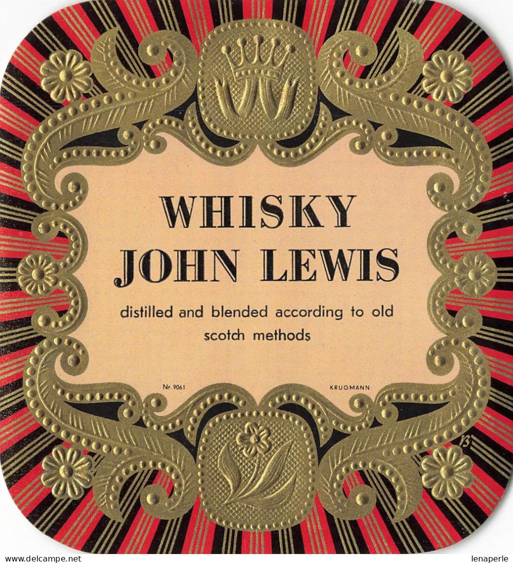 C5842 ETIQUETTE ANCIENNE WHISKY JOHN LEWIS - Whisky