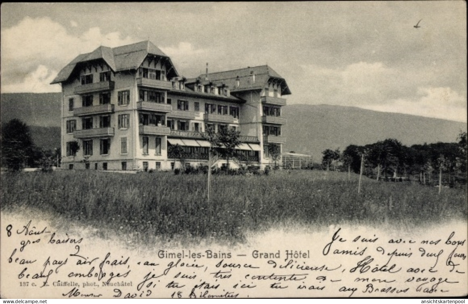 CPA Gimel Kanton Les Bains Waadt, Grand Hotel - Gimel