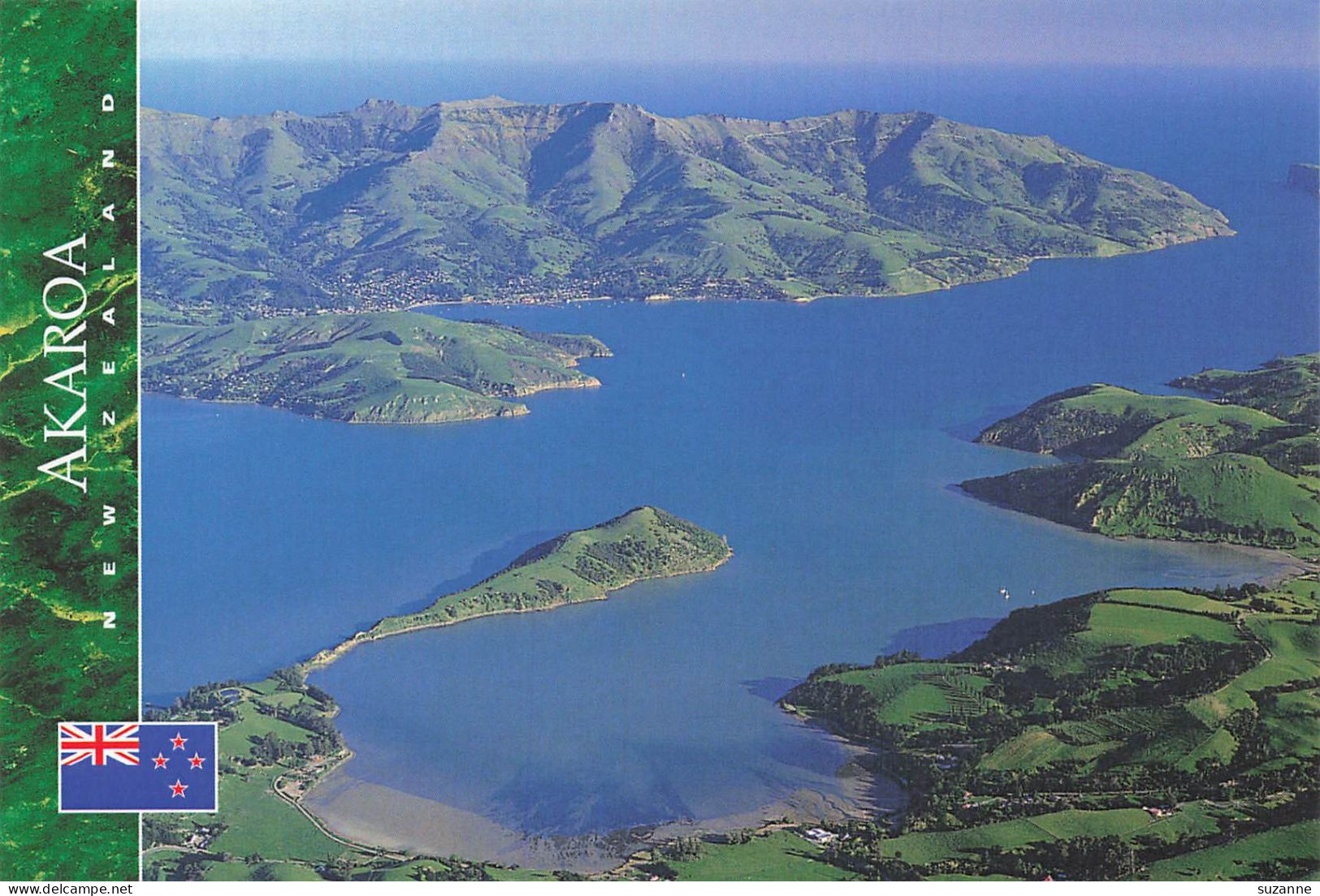 AKAROA -  Aerial View Of Akaroa Harbour And The Onawe Peninsula Akaroa - CC 569 - Neuseeland