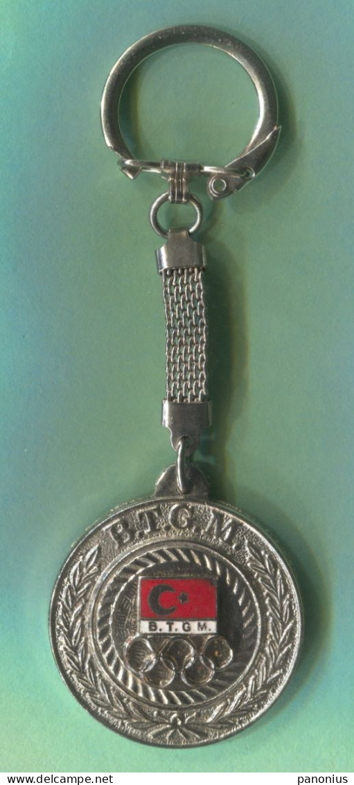 Athletics - B.T.G.M. Turkey Federation NOC Olympic, Enamel Vintage Keychain Keyring - Athletics