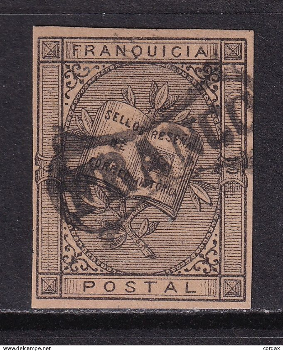 1881 FRANQUICIA POSTAL ALEGORÍA LITERARIA. MARCA PREFILATÉLICA "FRANCO". RARO - Franquicia Postal