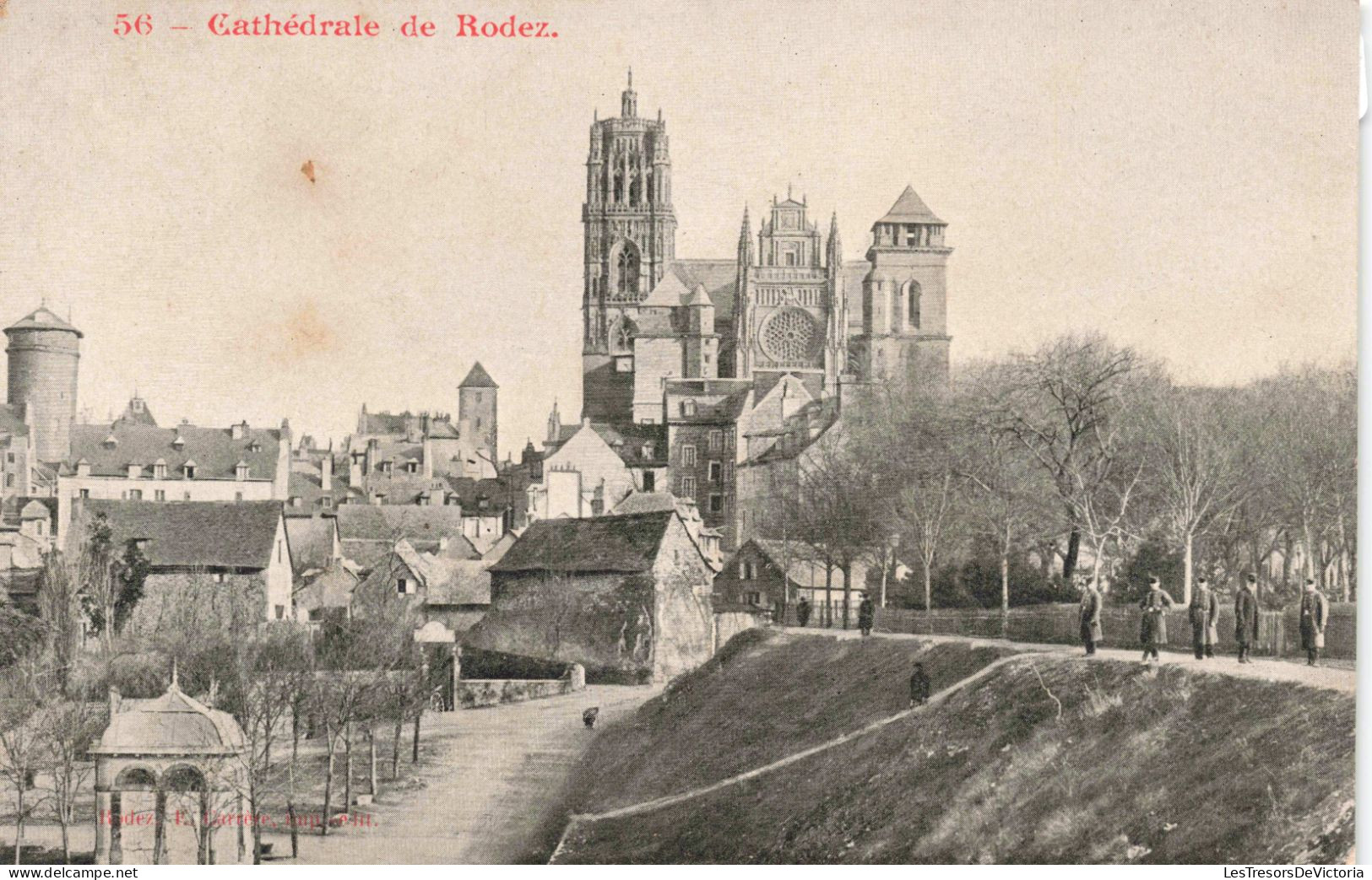 FRANCE - Rodez - Cathédrale De Rodez - Notre Dame De L'Assomption - Ville - Vue - Carte Postale Ancienne - Rodez