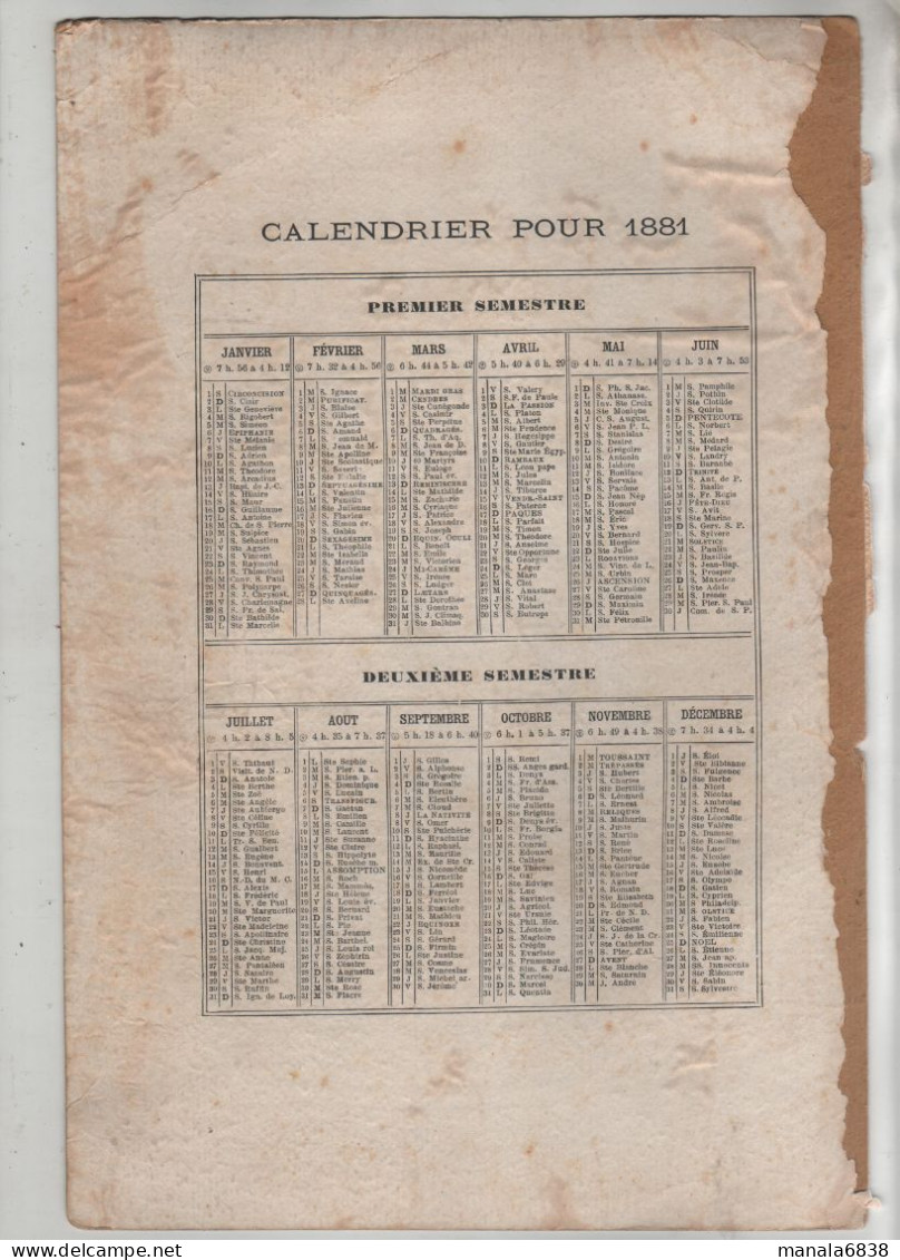 Agenda Buvard Deux Passages Lyon 1881 Magasins Nouveautés Perrot - Rhône-Alpes