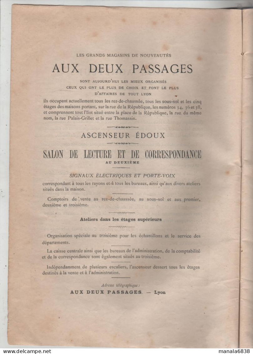 Agenda Buvard Deux Passages Lyon 1881 Magasins Nouveautés Perrot - Rhône-Alpes