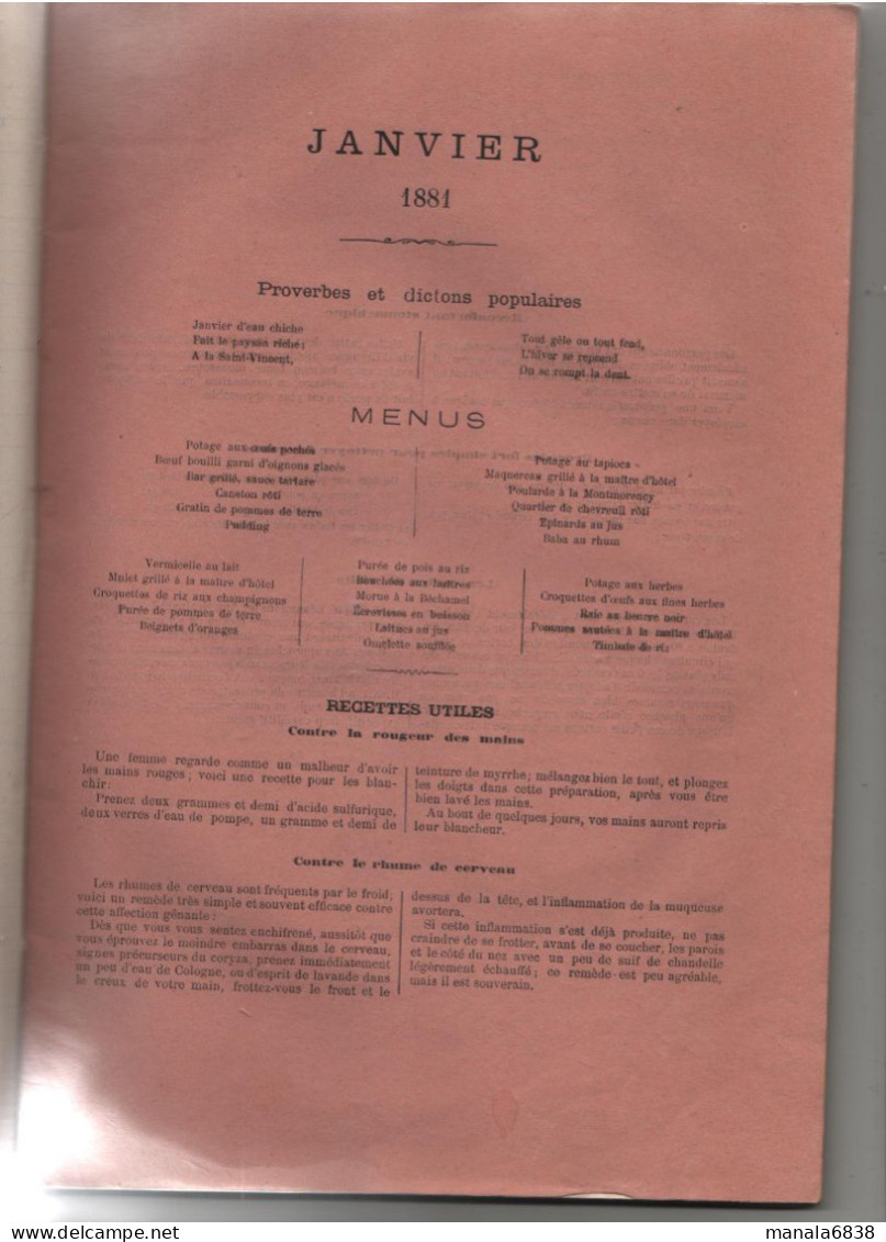 Agenda buvard Deux Passages Lyon 1881 magasins nouveautés Perrot