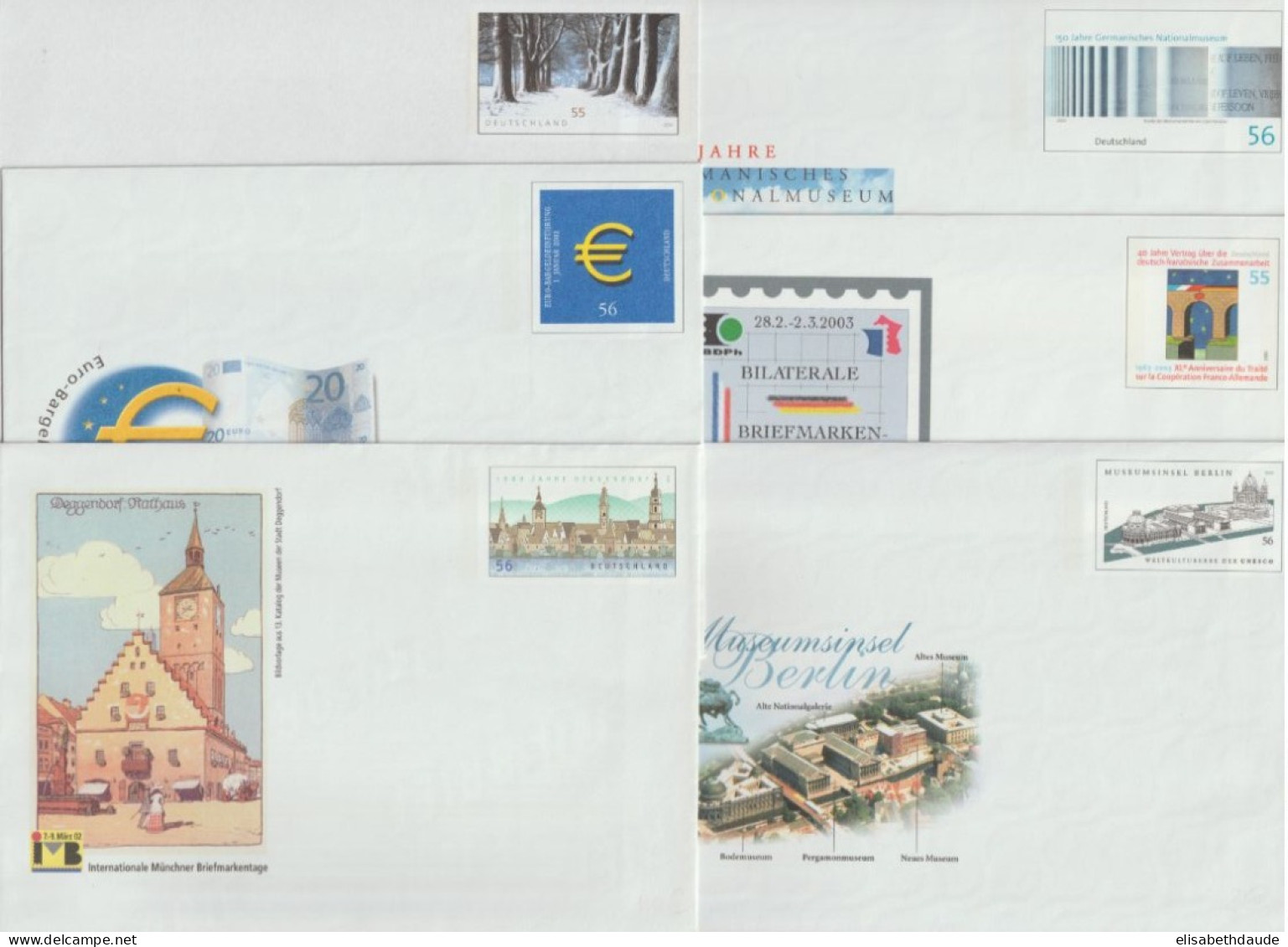 2002/2005 - BRD / VALEURS EN EURO ! - 42 ENVELOPPES ENTIER DIFFERENTES NEUVES -