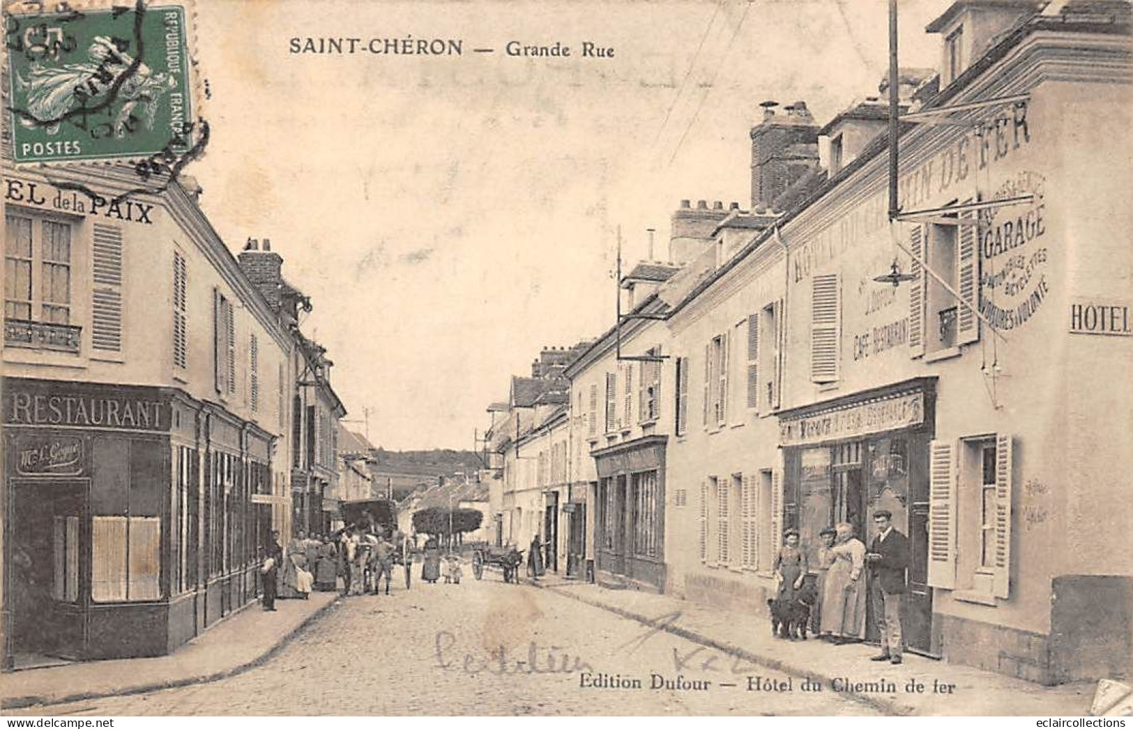 Saint Chéron          91         Grande Rue. Hôtel Du Chemin De Fer       . (voir Scan) - Saint Cheron