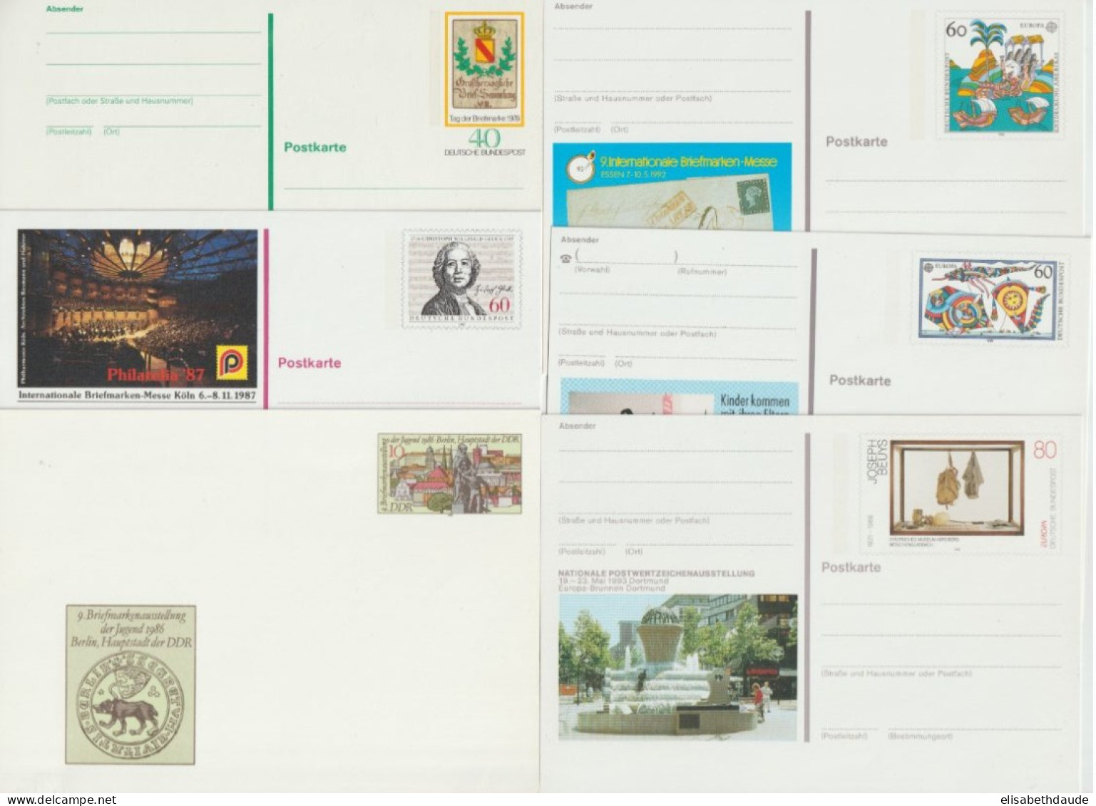 1978/2001 - BRD - 24 CARTES ENTIER ILLUSTREES DIFFERENTES NEUVES - Postales Ilustrados - Nuevos