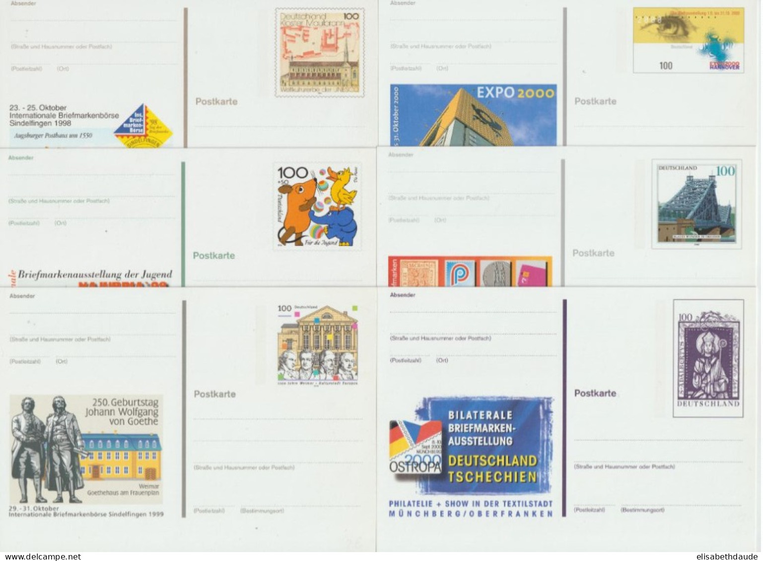 1978/2001 - BRD - 24 CARTES ENTIER ILLUSTREES DIFFERENTES NEUVES - Cartoline Illustrate - Nuovi