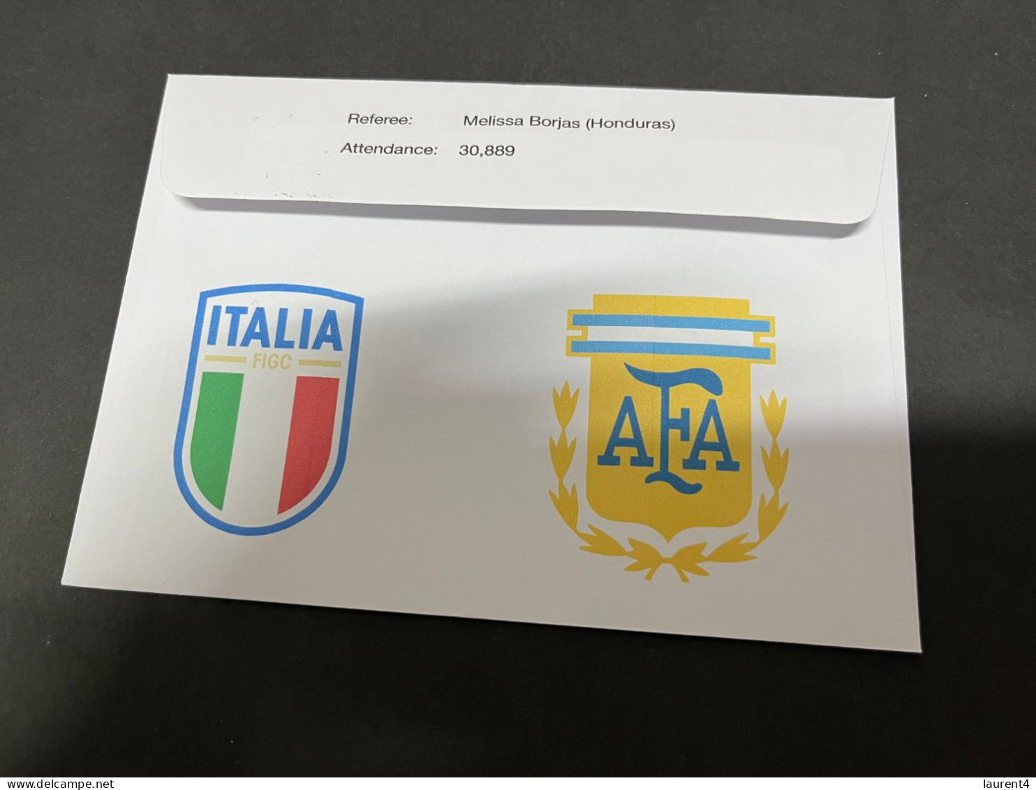 24-7-2023 (3 S 23) FIFA Women's Football World Cup Match 14 (stamp + Coin) Italy (1) V Argentina (0) - Dollar