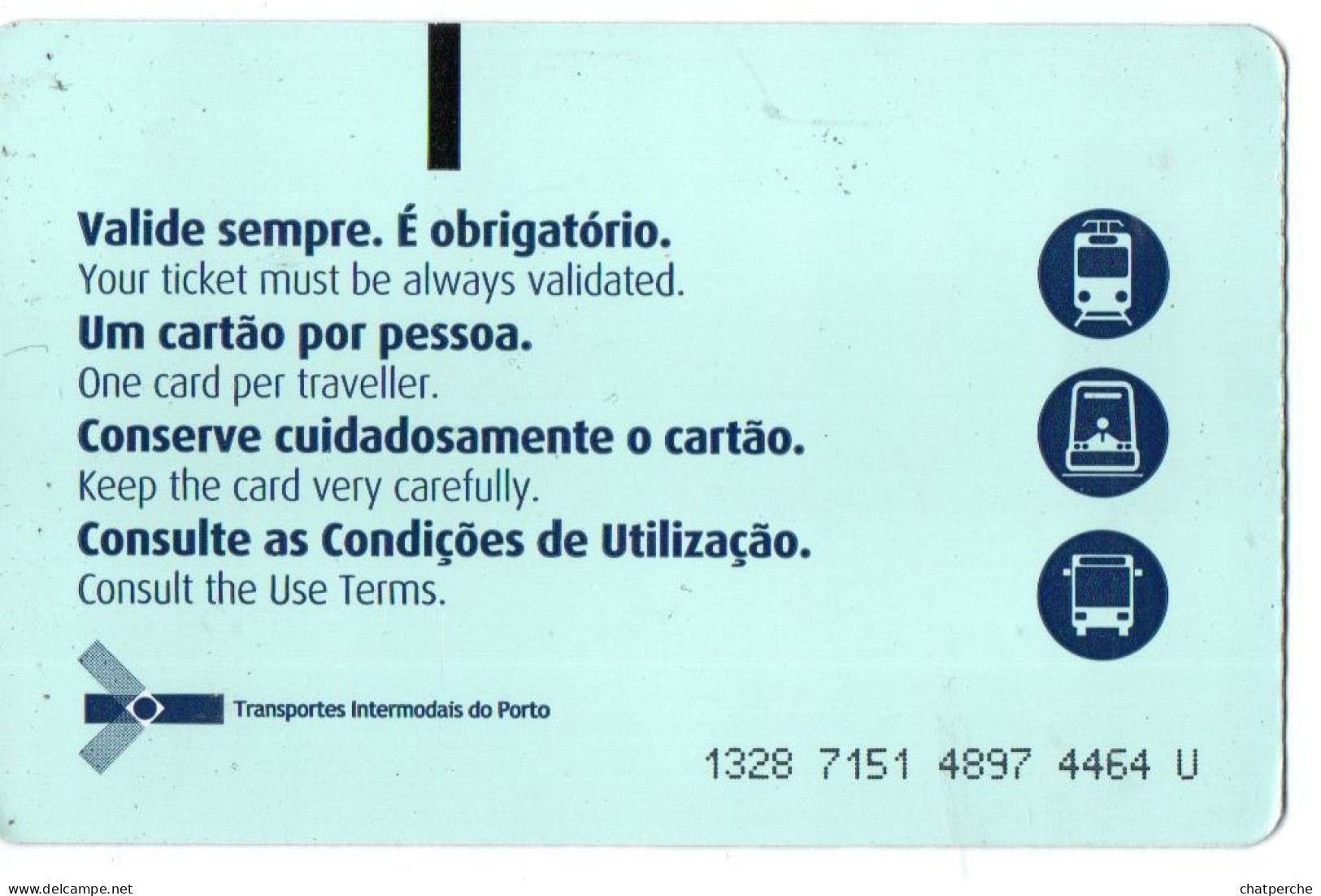 BILLET TICKET TITRE TRANSPORT  PORTO PORTUGAL  ANDANTE - Europe