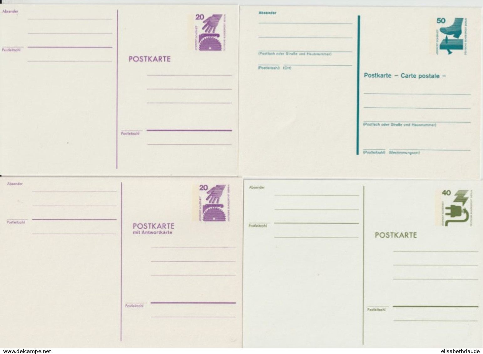 BERLIN - 1977/1990 - 29 CARTES ENTIER DIFFERENTES NEUVES - Postkarten - Ungebraucht