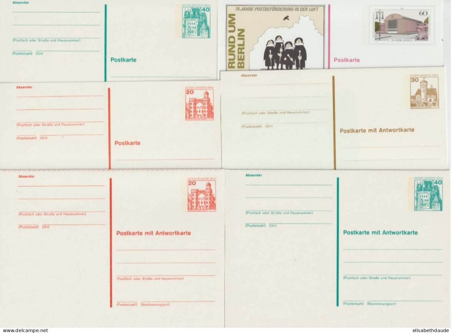 BERLIN - 1977/1990 - 29 CARTES ENTIER DIFFERENTES NEUVES - Cartes Postales - Neuves