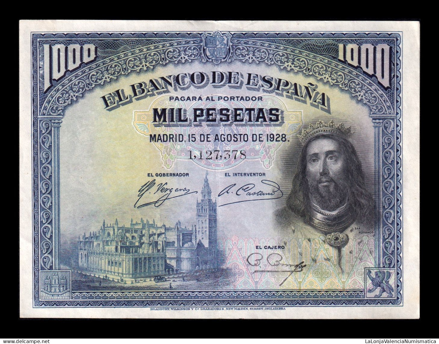 España Spain 1000 Pesetas San Fernando 1928 Pick 78 Ebc Xf - 1000 Peseten