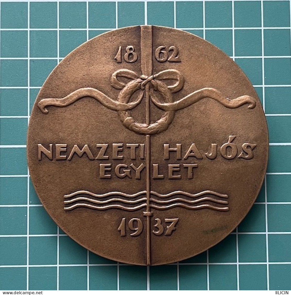 Medal Plaque Plakette PL000315 - Hungary National Boating Association 1937 JÓZSEF REMÉNYI 175g - Rowing