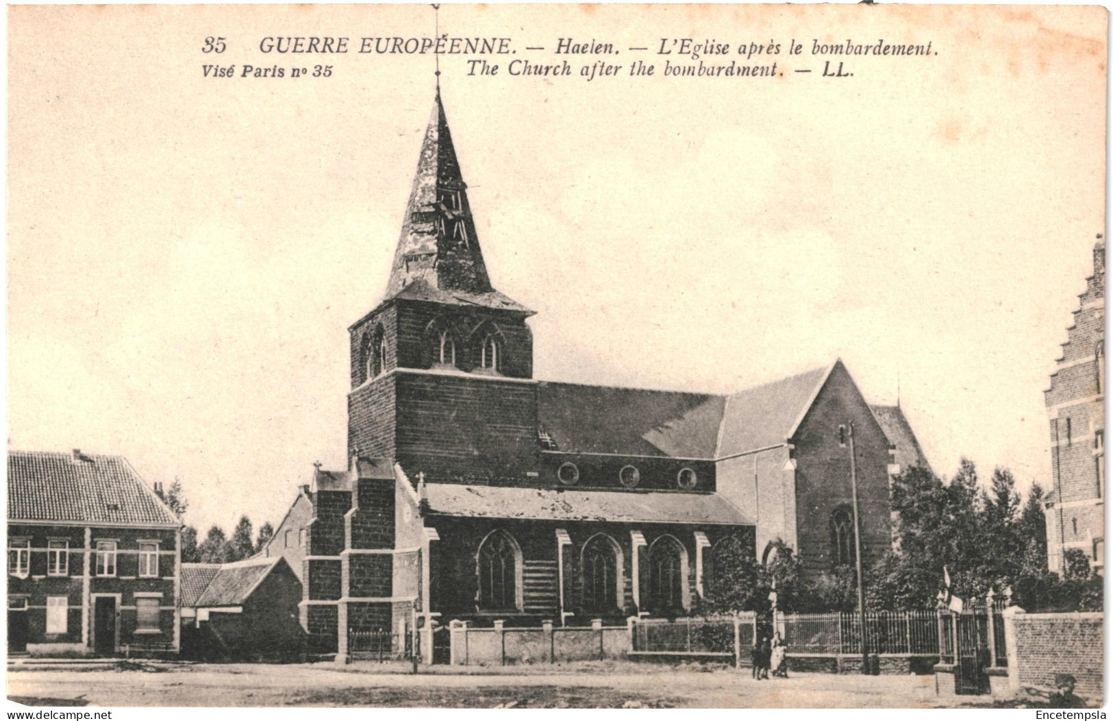 CPA  Carte Postale Belgique Haelen Eglise Après Le Bombardement    VM69704ok - Halen