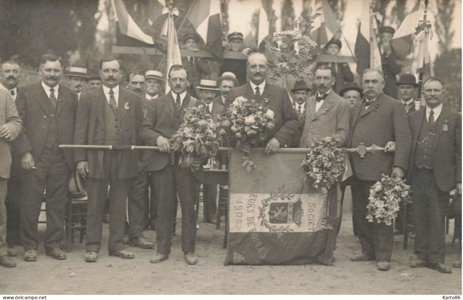 Pétanque * Carte Photo * Société Joueurs De Boules Lyonnaises 1909 * Jeu De Boule Lyonnaise - Petanca