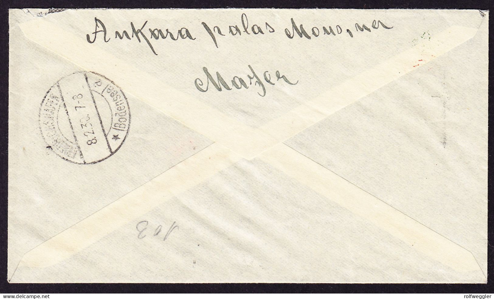 1930 Angora Palace In Ankara, R-Brief Nach Friederichshafen. - Storia Postale