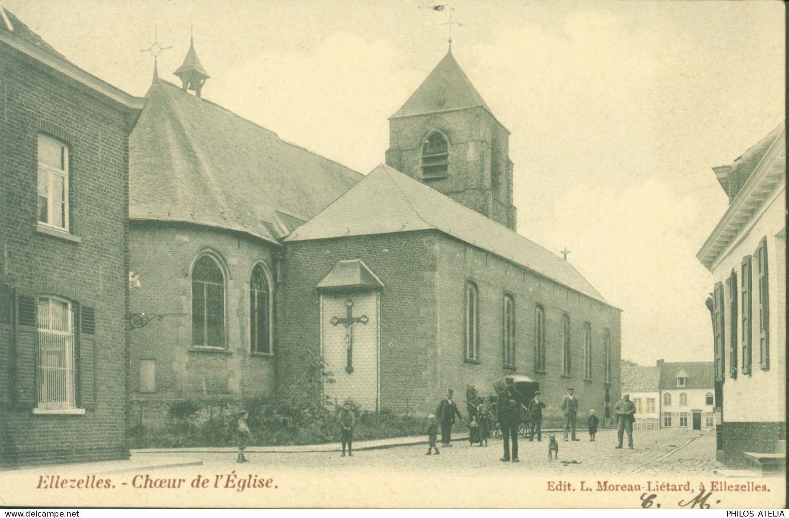 CPA CP Carte Postale Belgique Ellezelles Choeur De L'église Edit L Moreau Lietard YT 56 CAD Ellezelles 16 11 1905 - Ellezelles