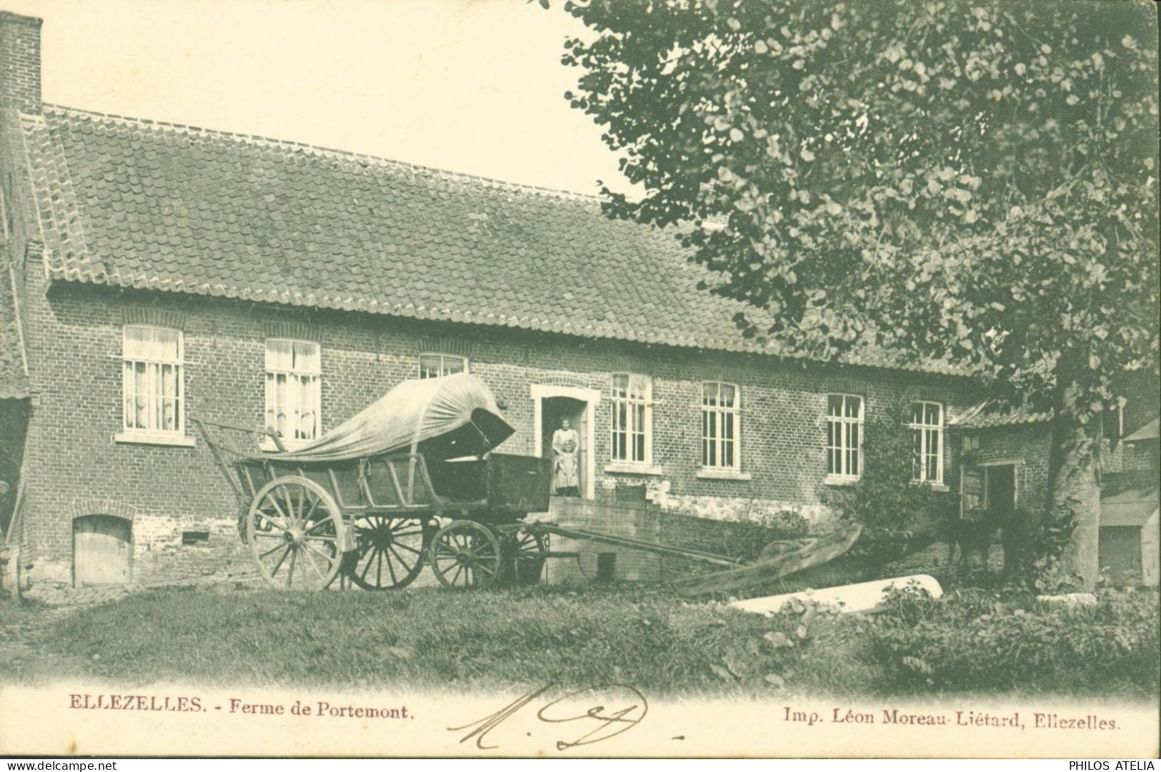 CPA CP Carte Postale Belgique Ellezelles Ferme De Portemont Imp Léon Moreau Lietard - Ellezelles