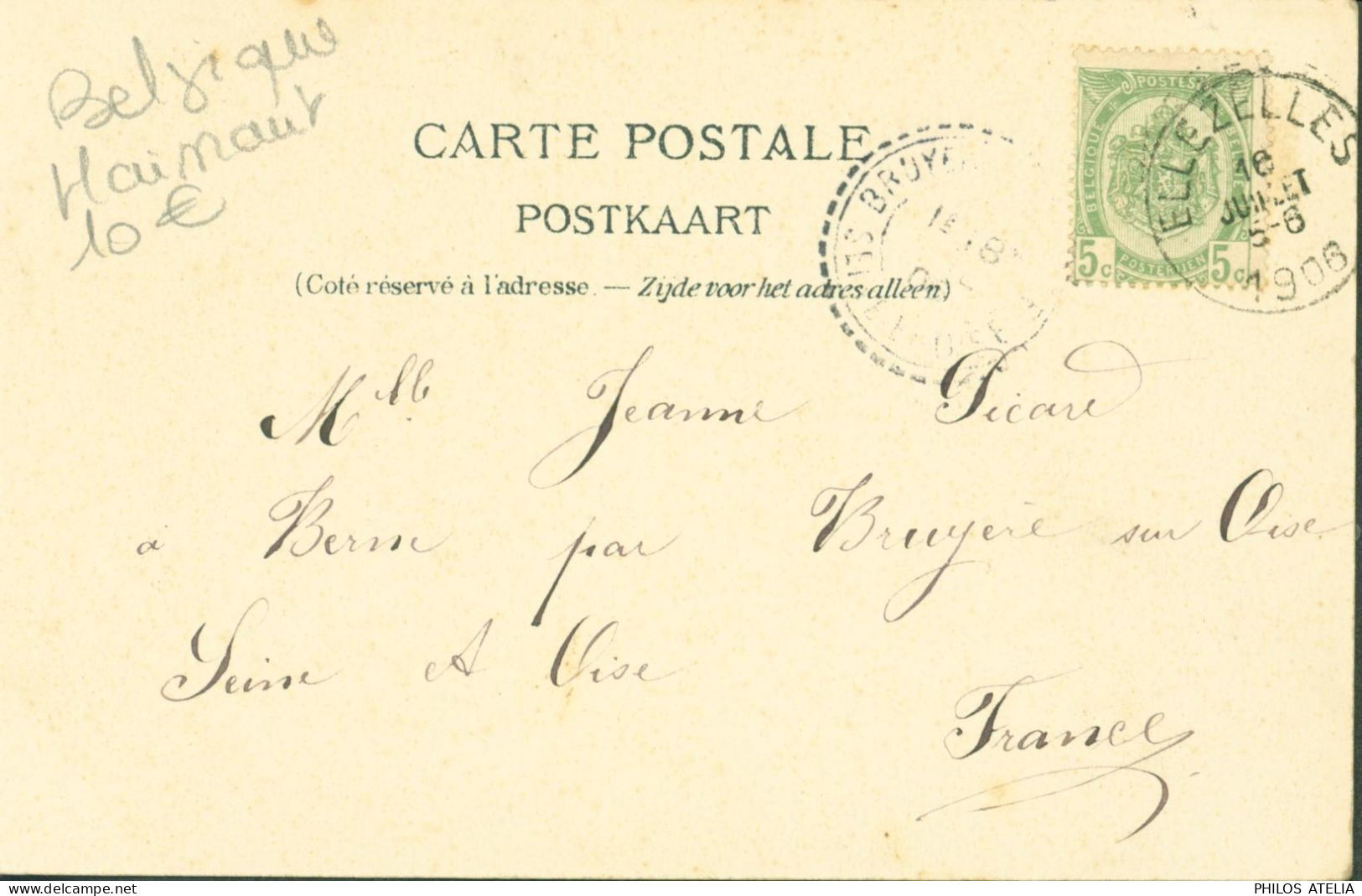 CPA CP Carte Postale Belgique Ellezelles Vieille Maison Imp Léon Moreau Lietard YT 56 CAD 1906 - Ellezelles