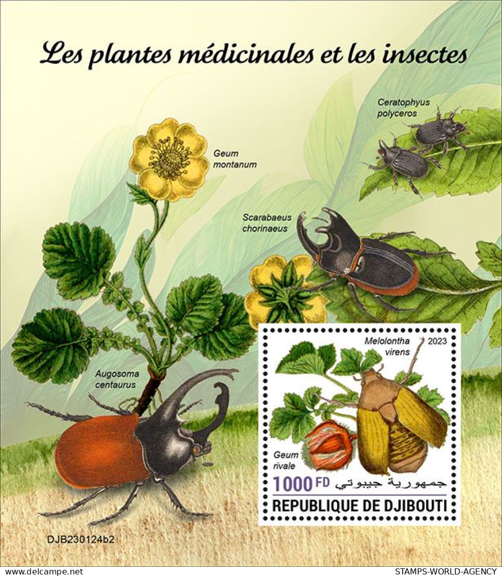 2023-03 - DJIBOUTI- MEDICAL PLANTS & INSECTS II  1V           MNH** - Geneeskrachtige Planten